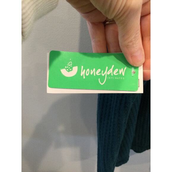 Honeydew Womens Thermal Top Size Medium Shirt Hunter Green NEW Waffle Knit Fairy - Picture 5 of 8